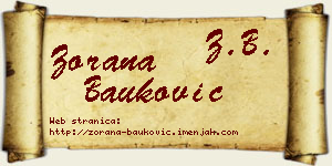 Zorana Bauković vizit kartica